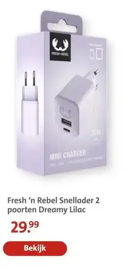 Bruna Fresh 'n Rebel Snellader 2 poorten Dreamy Lilac aanbieding