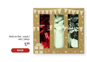 Bruna Strik en lint-rood/ wit/zilver aanbieding