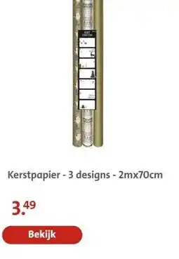 Bruna Kerstpapier - 3 designs - 2mx70cm aanbieding
