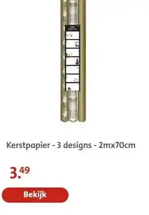 Bruna Kerstpapier - 3 designs - 2mx70cm aanbieding
