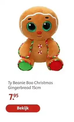 Bruna Ty Beanie Boo Christmas Gingerbread 15cm aanbieding