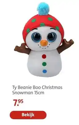 Bruna Ty Beanie Boo Christmas Snowman 15cm aanbieding