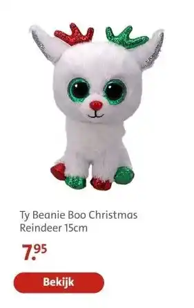 Bruna Ty Beanie Boo Christmas Reindeer 15cm aanbieding