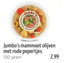 Jumbo Jumbo's mammoet olijven met rode pepertjes aanbieding