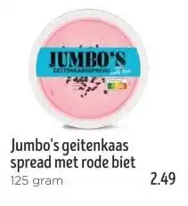 Jumbo Jumbo's geitenkaas spread met rode biet aanbieding