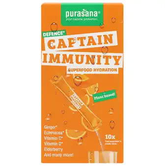 Holland & Barrett Purasana Captain Immunity Superfood Hydration - 10 sticks aanbieding