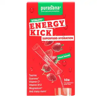 Holland & Barrett Purasana Energy Kick Superfood Hydration - 10 sticks aanbieding