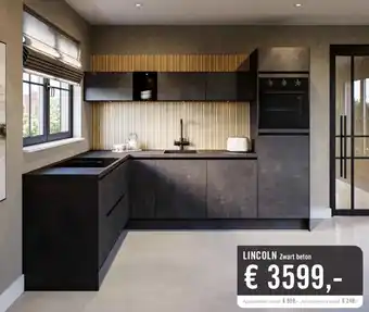 Keukendepot LINCOLN Zwart beton aanbieding