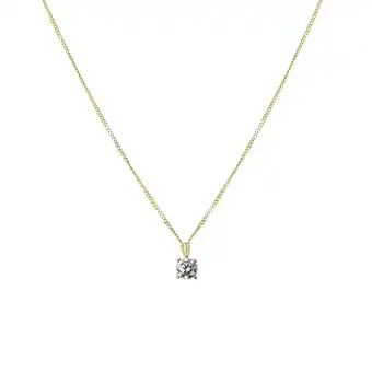 Lucardi 9 karaat ketting met hanger zirkonia 4mm voor dames aanbieding