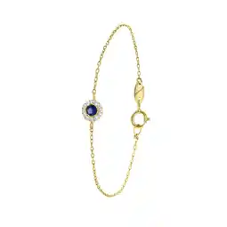 Lucardi 14 karaat geelgouden armband wit & blauwe zirkonia aanbieding