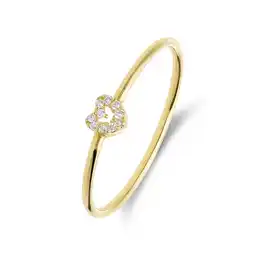 Lucardi 14 karaat geelgouden ring met hart met zirkonia voor dames aanbieding