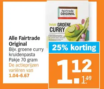 Albert Heijn Alle Fairtrade original 70gram aanbieding