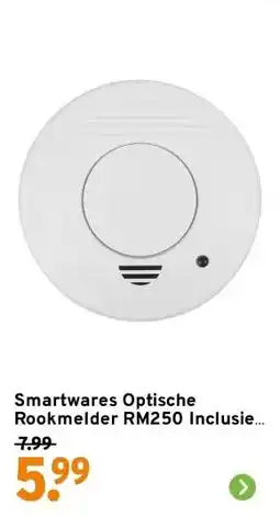 GAMMA Smartwares Optische Rookmelder RM250 Inclusief 1 jaar Batterij aanbieding