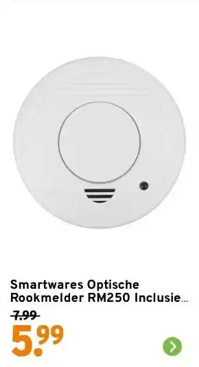 GAMMA Smartwares Optische Rookmelder RM250 Inclusief 1 jaar Batterij aanbieding