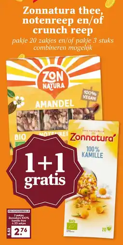 CoopCompact Zonnatura thee, notenreep en/of crunch reep aanbieding