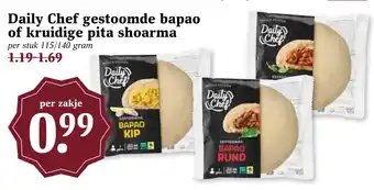 CoopCompact Daily Chef gestoomde bapao of kruidige pita shoarma aanbieding