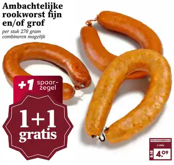 CoopCompact Ambachtelijke rookworst fijn en/of grof aanbieding