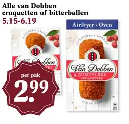 CoopCompact Alle van Dobben croquetten of bitterballen aanbieding