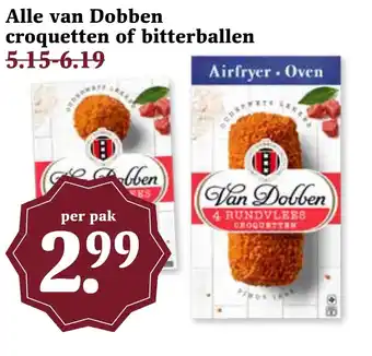 CoopCompact Alle van Dobben croquetten of bitterballen aanbieding