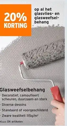 GAMMA al het glasvlies- en glasweefsel- behang aanbieding