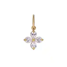 Lucardi Stalen goldplated hanger bloem met zirkonia voor dames aanbieding