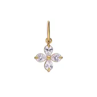 Lucardi Stalen goldplated hanger bloem met zirkonia voor dames aanbieding