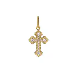 Lucardi Stalen goldplated hanger kruis met zirkonia voor dames aanbieding