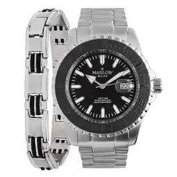 Lucardi Marlow Miller Cadeau Set Heren Horloge Zilverkleurig 19cm aanbieding