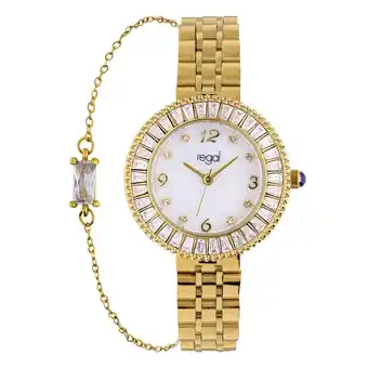 Lucardi Regal damesset horloge en armband goudkleurig aanbieding