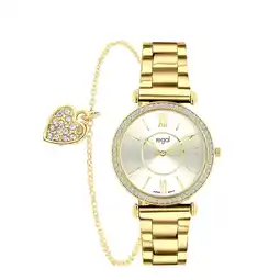 Lucardi Regal Cadeau Set Dames Horloge Goudkleurig met gratis armband aanbieding