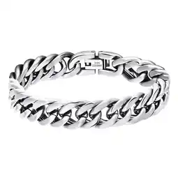 Lucardi Gerecycled stalen herenarmband schakel mat aanbieding