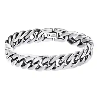 Lucardi Gerecycled stalen herenarmband schakel mat aanbieding