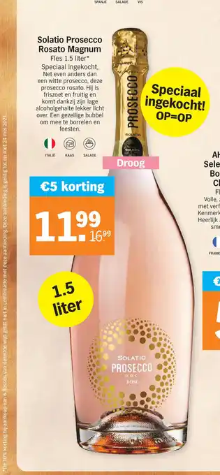 Albert Heijn Solatio prosecco rosato magnum 1,5liter aanbieding