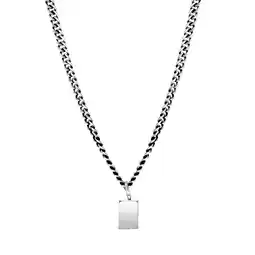 Lucardi Gerecycled stalen ketting schakel met zwarte accenten voor heren aanbieding