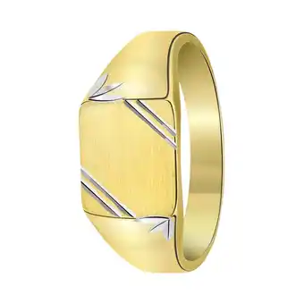 Lucardi Zilveren goldplated herenzegelring aanbieding