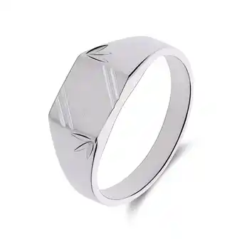 Lucardi Zilveren heren zegelring mat/glans aanbieding