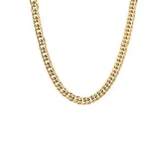Lucardi Stalen goldplated herenketting aanbieding
