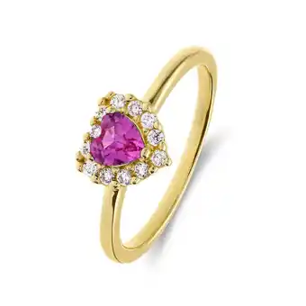 Lucardi Zilveren goldplated kinder ring met zirkonia aanbieding