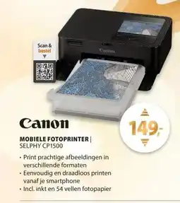 Expert Canon SELPHY CP1500 fotoprinter met papier Zwart aanbieding