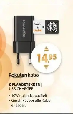 Expert Kobo 10W USB-stroomadapter Zwart aanbieding