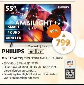 Expert Philips 55MLED910 Ambilight (2025) aanbieding