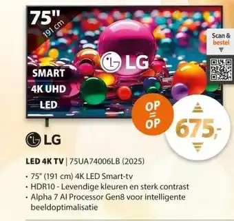Expert LG 4K SMART 75UA74006LB (2025) aanbieding