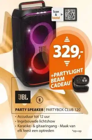 Expert JBL PARTYBOX CLUB 120 Zwart aanbieding