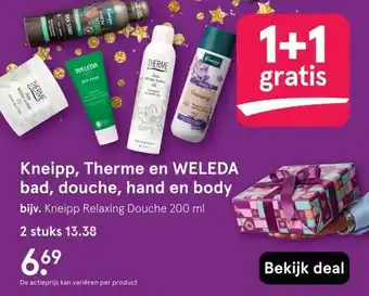 Etos Kneipp, Therme en WELEDA bad, douche, hand en body aanbieding