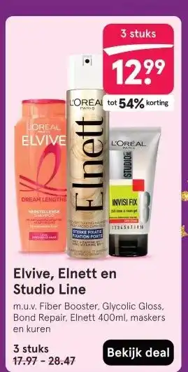 Etos Elvive, Elnett en Studio Line aanbieding