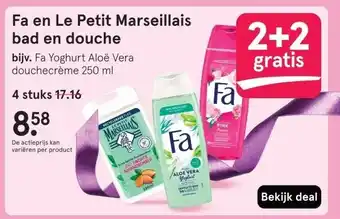 Etos Fa en Le Petit Marseillais bad en douche aanbieding