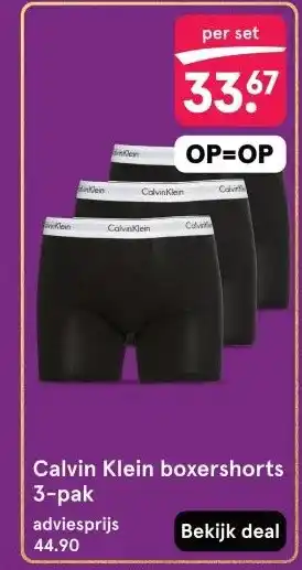Etos Calvin Klein boxershorts aanbieding