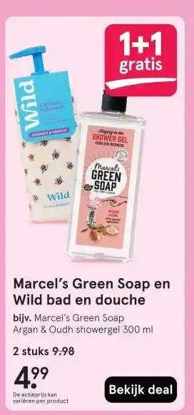 Etos Marcel's Green Soap en Wild bad en douche aanbieding
