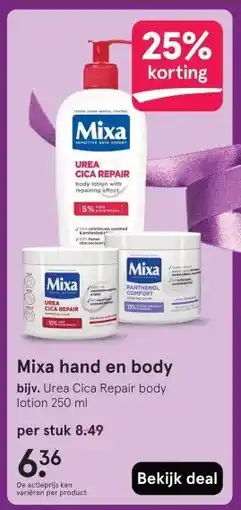 Etos Mixa hand en body aanbieding