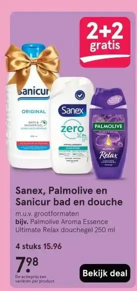 Etos Sanex, Palmolive en Sanicur bad en douche aanbieding